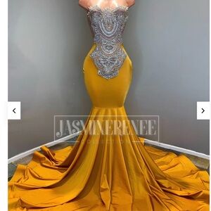 Gold and Silver Embellished Prom/Formal Dress